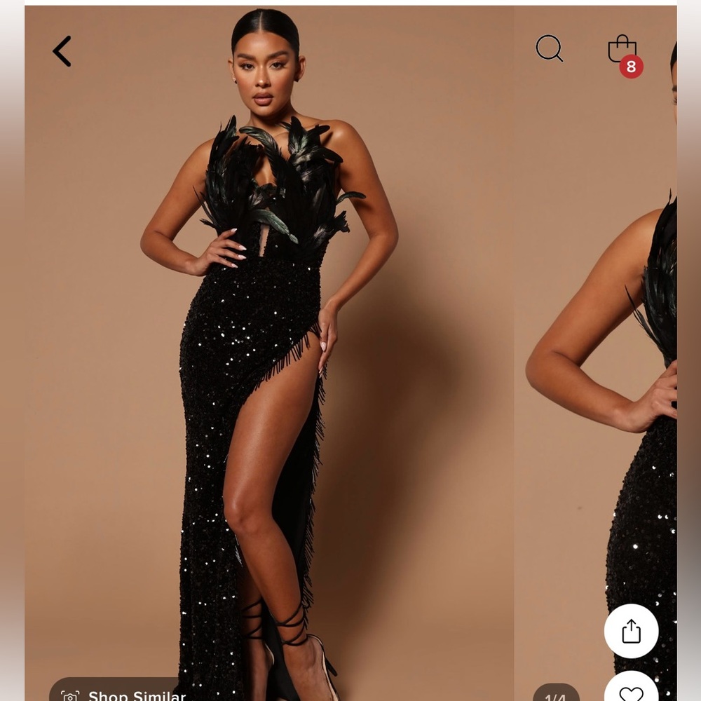 Feather Slit Dress